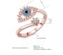 Adjustable Evil Eye Ring Rose Gold Finger Rings for Women and Girls