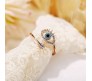 Adjustable Evil Eye Ring Rose Gold Finger Rings for Women and Girls