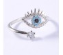 Adjustable Evil Eye Ring Silver Finger Rings for Women and Girls