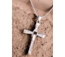 Vin diesel Fast and Furious Smart Cross Pendant Crystal With Stylish Dominic Toretto Silver Dot Chain Necklace for Boys and Men Silver