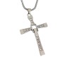 Vin diesel Fast and Furious Smart Cross Pendant Crystal With Stylish Dominic Toretto Silver Thick Chain Necklace for Boys and Men Silver