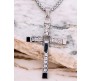 Vin diesel Fast and Furious Smart Cross Pendant Crystal With Stylish Dominic Toretto Silver Thick Chain Necklace for Boys and Men Silver