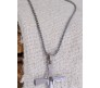 Vin diesel Fast and Furious Smart Cross Pendant Crystal With Stylish Dominic Toretto Silver Thick Chain Necklace for Boys and Men Silver