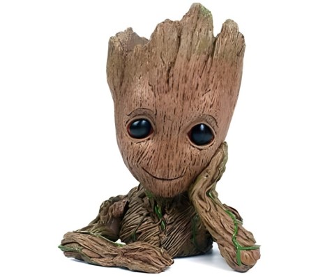 Groot Pen Stand Groot Flower Plant Pot Gift for Men Decorative Items Tree Flowerpot Planter Holder Action Figure Toy for Office or Home 16 Cms Desk Decor D1