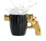  Revolver Shape Mug Tea Coffee Cup Funny Humor Gift 3D Gun Pistol Mugs with Handgrip Lid Tea Quirky Office Cup Drinkware 350ml GRBM