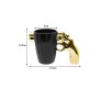  Revolver Shape Mug Tea Coffee Cup Funny Humor Gift 3D Gun Pistol Mugs with Handgrip Lid Tea Quirky Office Cup Drinkware 350ml GRBM