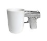 Gun Shape Mug Tea Coffee Cup Funny Humor Gift 3D Revolver Pistol Mugs with Handgrip Lid Tea Quirky Office Cup Drinkware 350ml SGWM