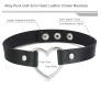 RVM Jewels Heart Choker Necklace for Women Black Color Adjustable PU Leather Choker Necklace for Women and Girls