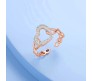 Heart Shape Infinity Love Ring Rhinestone Adjustable Rose Gold Rings Proposal Anniversary Gift for Women and Girls - Valentine Ring for Girl Friend