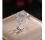 Heart Shape Infinity Love Ring Rhinestone Adjustable Silver Rings Proposal Anniversary Gift for Women and Girls - Valentine Ring for Girl Friend