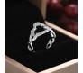 Heart Shape Infinity Love Ring Rhinestone Adjustable Silver Rings Proposal Anniversary Gift for Women and Girls - Valentine Ring for Girl Friend