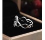 Heart Shape Infinity Love Ring Rhinestone Adjustable Silver Rings Proposal Anniversary Gift for Women and Girls - Valentine Ring for Girl Friend