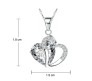 Heart Shape Pendant Love with Clear Crystals Silver Plated Necklace Jewellery for Girls and Women