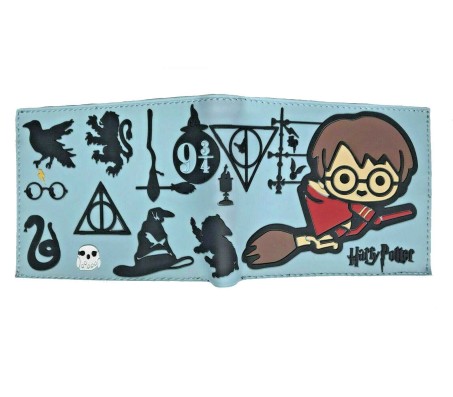 Harry Potter Symbols Signs Stylish Printed Design Purse PVC Leather Wallet For Kids Men & Boys 