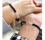 2 PCS Adjustable Couple Bracelet Braided Heart Shape Magnetic Charm Matching Bracelet Luminous Glow in Dark I Love You Letter Bead Missing You Best Friends Bracelets 