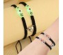 2 PCS Adjustable Couple Bracelet Braided Heart Shape Magnetic Charm Matching Bracelet Luminous Glow in Dark I Love You Letter Bead Missing You Best Friends Bracelets 