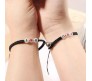 2 PCS Adjustable Couple Bracelet Braided Heart Shape Magnetic Charm Matching Bracelet Luminous Glow in Dark I Love You Letter Bead Missing You Best Friends Bracelets 