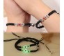 2 PCS Adjustable Couple Bracelet Braided Heart Shape Magnetic Charm Matching Bracelet Luminous Glow in Dark I Love You Letter Bead Missing You Best Friends Bracelets 