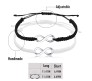 Couple Infinity Bracelet for Couple with Silver Charm Love Black White Thread Bracelet Adjustable for Men and Women