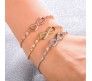 Combo Set of 3 Austrian Crystal Infinity Bracelet silver gold rose gold Gold Rose Gold Simple Elegant Stylish Adjustuble for Women and Girls