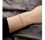 Austrian Crystal Infinity Bracelet Gold Simple Elegant Stylish Adjustuble for Women and Girls