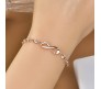 Austrian Crystal Infinity Bracelet Gold Simple Elegant Stylish Adjustuble for Women and Girls