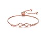 Austrian Crystal Infinity Bracelet Rose Gold Simple Elegant Stylish Adjustuble for Women and Girls