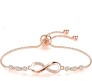 Austrian Crystal Infinity Bracelet Rose Gold Simple Elegant Stylish Adjustuble for Women and Girls