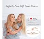 Austrian Crystal Infinity Bracelet Rose Gold Simple Elegant Stylish Adjustuble for Women and Girls