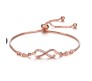 Austrian Crystal Infinity Bracelet Rose Gold Simple Elegant Stylish Adjustuble for Women and Girls