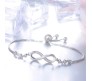 Austrian Crystal Infinity Bracelet Silver Simple Elegant Stylish Adjustuble for Women and Girls