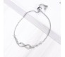 Austrian Crystal Infinity Bracelet Silver Simple Elegant Stylish Adjustuble for Women and Girls