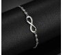 Austrian Crystal Infinity Bracelet Silver Simple Elegant Stylish Adjustuble for Women and Girls