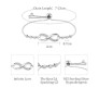 Austrian Crystal Infinity Bracelet Silver Simple Elegant Stylish Adjustuble for Women and Girls