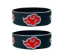 Set of 2 Anime Naruto Inspired Itachi Red Cloud Rubber Band Bracelet Cosplay Accessory Black For Boys and Men