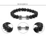 Natural Black Volcanic Lava Beads Body Building Fitness Dumbbell Charm Wrist Gym Bracelet Gift Gym Lovers for Men and Women