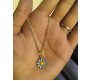 Fashion Daisy Pendant Necklace for Women and Girls, Blue Colour Flower Small Charm Pendant Gold Plated Chain Necklace