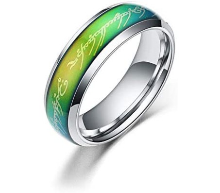 Lord of The Rings Color Changing Mood Ring LOTR Ring Casual Everyday Fashion for Men Women and Boys D2