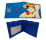 Anime One Piece Luffy Stylish Printed Design Purse PVC Leather Wallet Blue For Kids Men & Boys