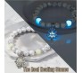 Glow in The Dark Radium Marble Bracelets Beads Fluorescent Natural Stone Bracelet Glowing Bangle Adjustable Fashion Jewelry Gift for Women and Girls