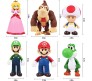 Set of 6 Super Mario Brothers Luigi Action Figure 14-11 cm for Car Dashboard, Cake Decoration, Collectible and Study Table Multicolor