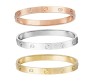 Combo Set of 3 18K Silver Rose Gold Gold Plated Stainless Steel Openable Crystal Bracelet Fashion | Latest Tending Love Stylish Cuff Kada Anti Tarnish Jewellery Gifts for Women Girls