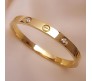 18K Gold Plated Stainless Steel Openable Crystal Bracelet Fashion | Latest Tending Love Stylish Cuff Kada Anti Tarnish Jewellery Gifts for Women Girls 