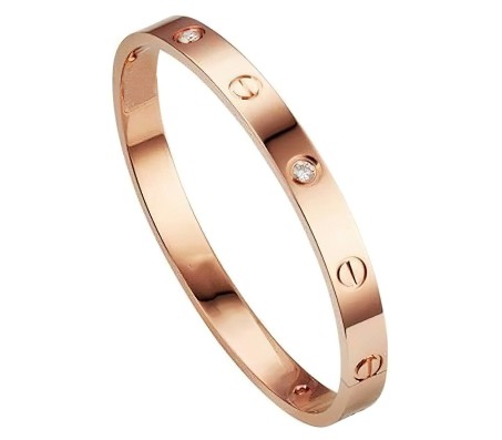 18K Rose Gold Plated Stainless Steel Openable Crystal Bracelet Fashion | Latest Tending Love Stylish Cuff Kada Anti Tarnish Jewellery Gifts for Women Girls 