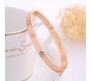 18K Rose Gold Plated Stainless Steel Openable Crystal Bracelet Fashion | Latest Tending Love Stylish Cuff Kada Anti Tarnish Jewellery Gifts for Women Girls 