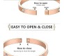 18K Rose Gold Plated Stainless Steel Openable Crystal Bracelet Fashion | Latest Tending Love Stylish Cuff Kada Anti Tarnish Jewellery Gifts for Women Girls 