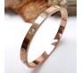 18K Rose Gold Plated Stainless Steel Openable Crystal Bracelet Fashion | Latest Tending Love Stylish Cuff Kada Anti Tarnish Jewellery Gifts for Women Girls 