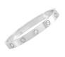 18K Silver Plated Stainless Steel Openable Crystal Bracelet Fashion | Latest Tending Love Stylish Cuff Kada Anti Tarnish Jewellery Gifts for Women Girls 