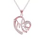 Mom Rose Gold Plated Pendant Necklace Chain for Mothers Day Gift Idea or Best Birthday Jewellery Gifts for Women