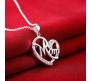 Mom Silver Plated Pendant Necklace Chain for Mothers Day Gift Idea or Best Birthday Jewellery Gifts for Women